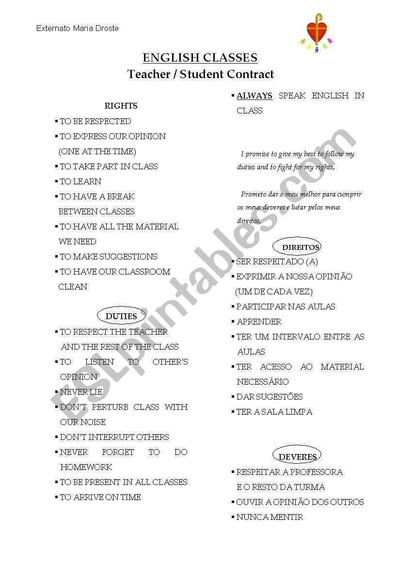 Contract worksheet