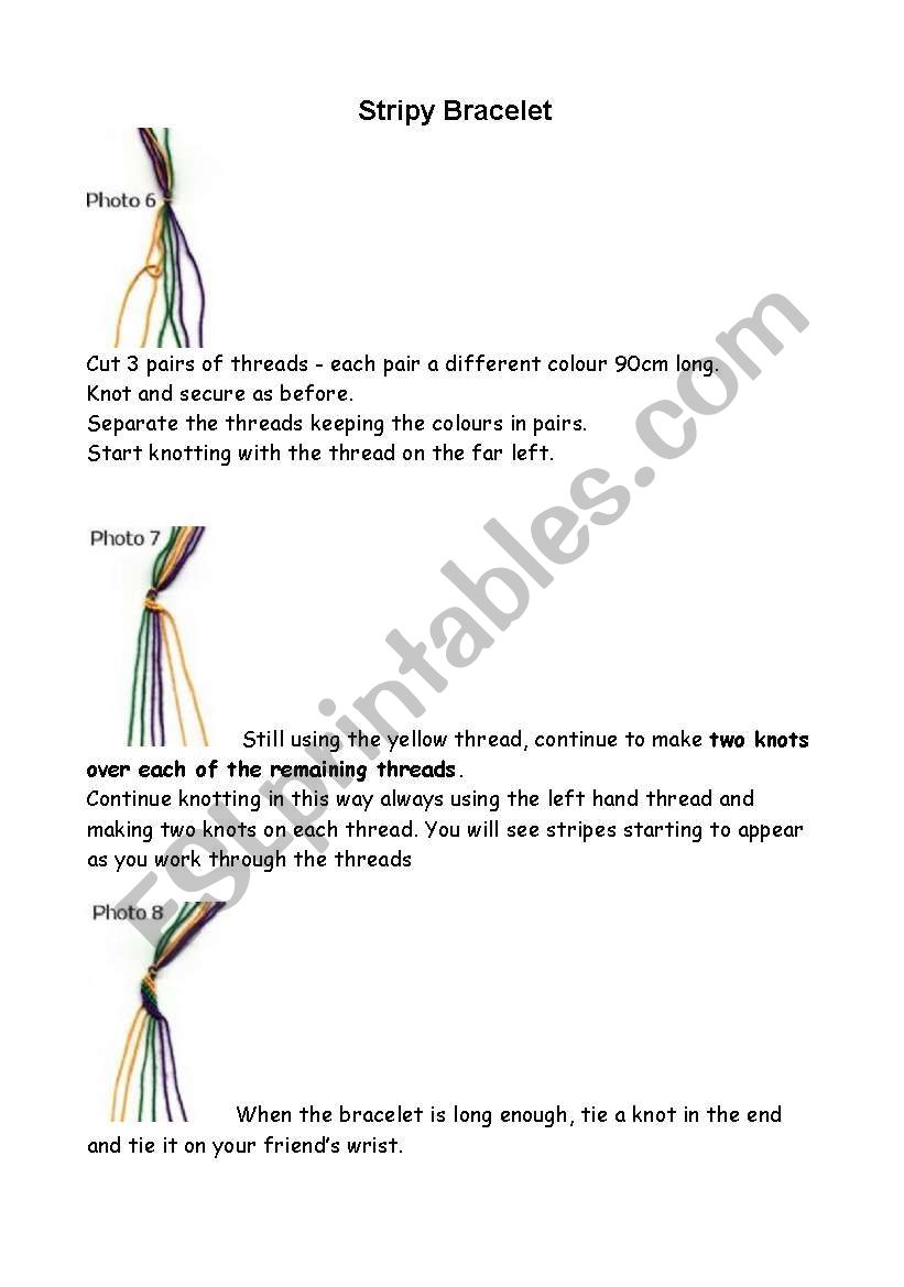 Make A Bracelet worksheet