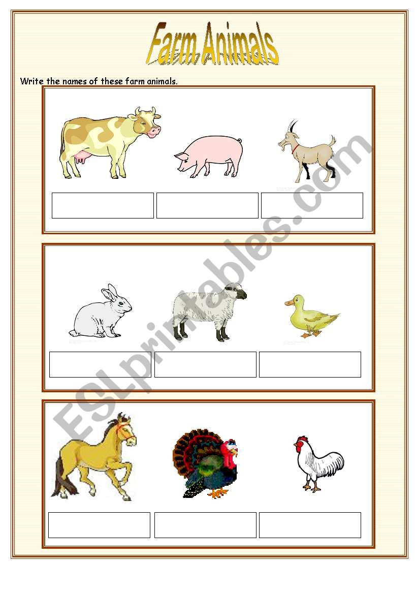 Farm Animals worksheet