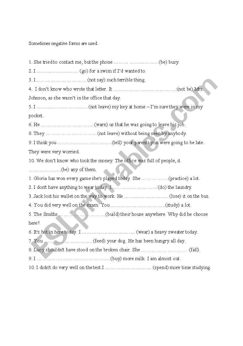 MODAL VERBS worksheet