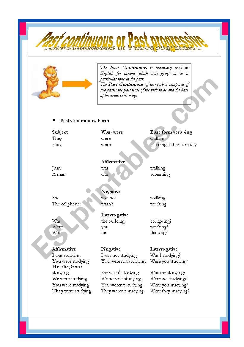 Past Continuous worksheet