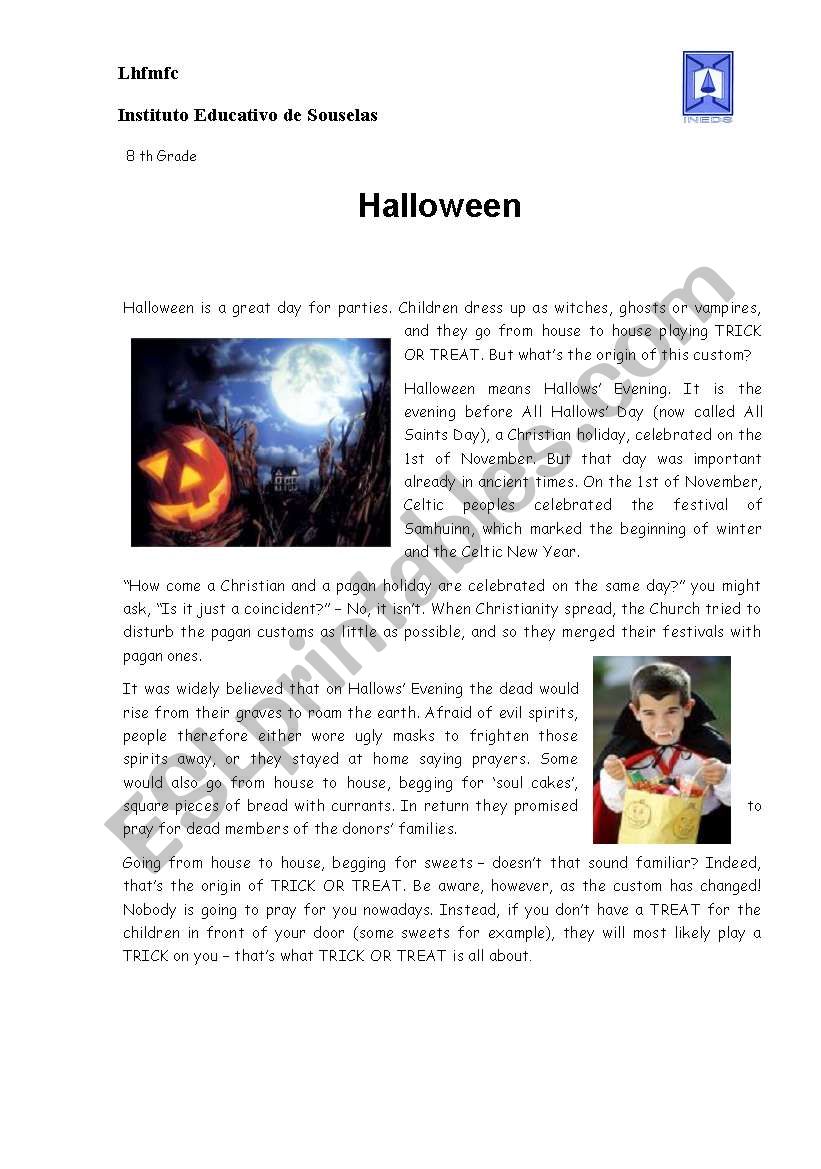 Halloween worksheet