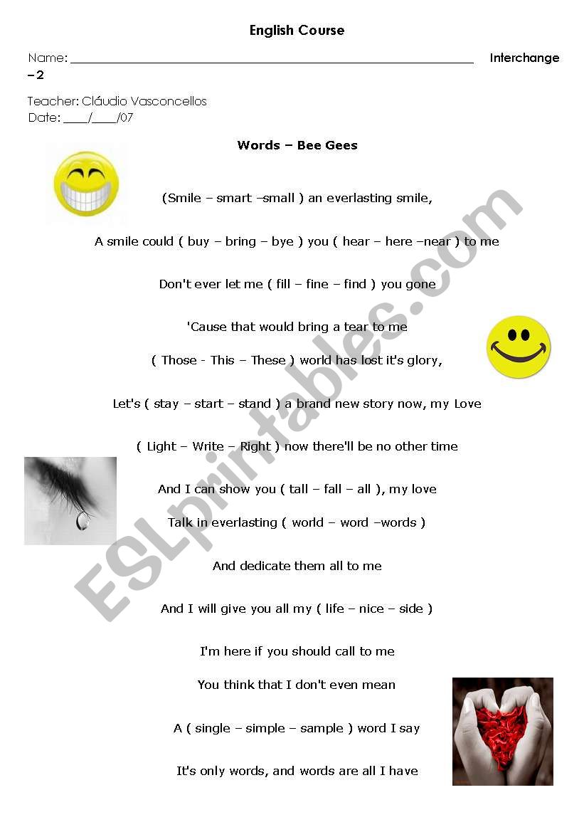 Words worksheet