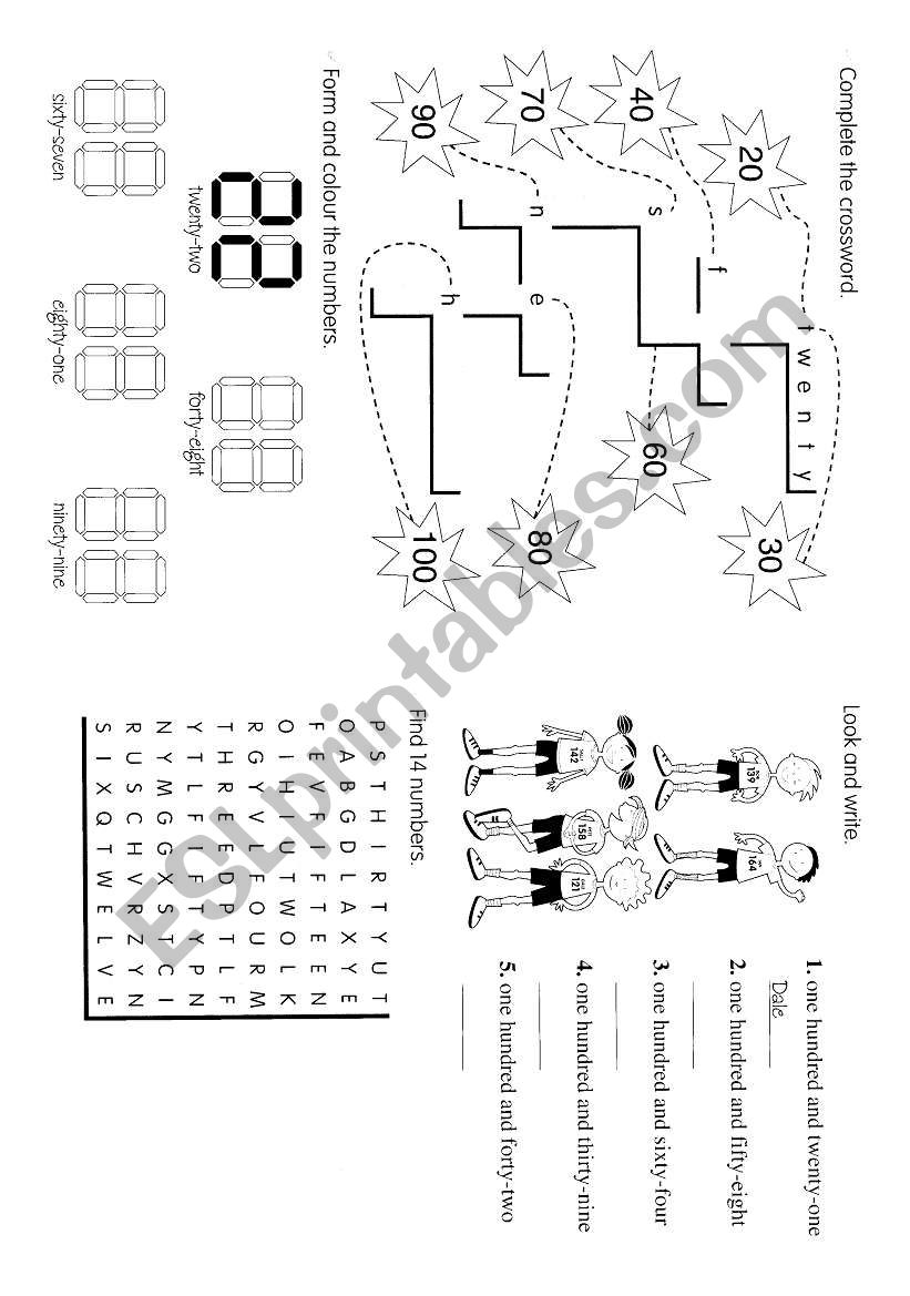 Numbers worksheet