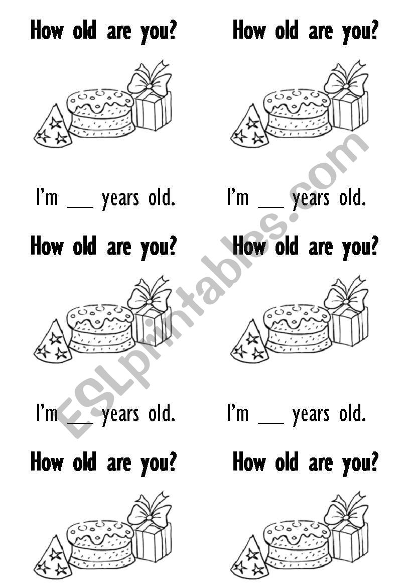 How old are you worksheet worksheet