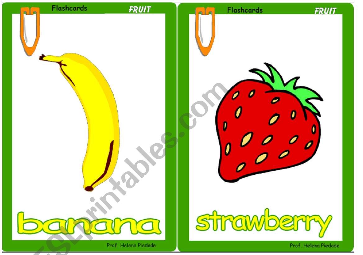 Fruit flashcards 1 worksheet