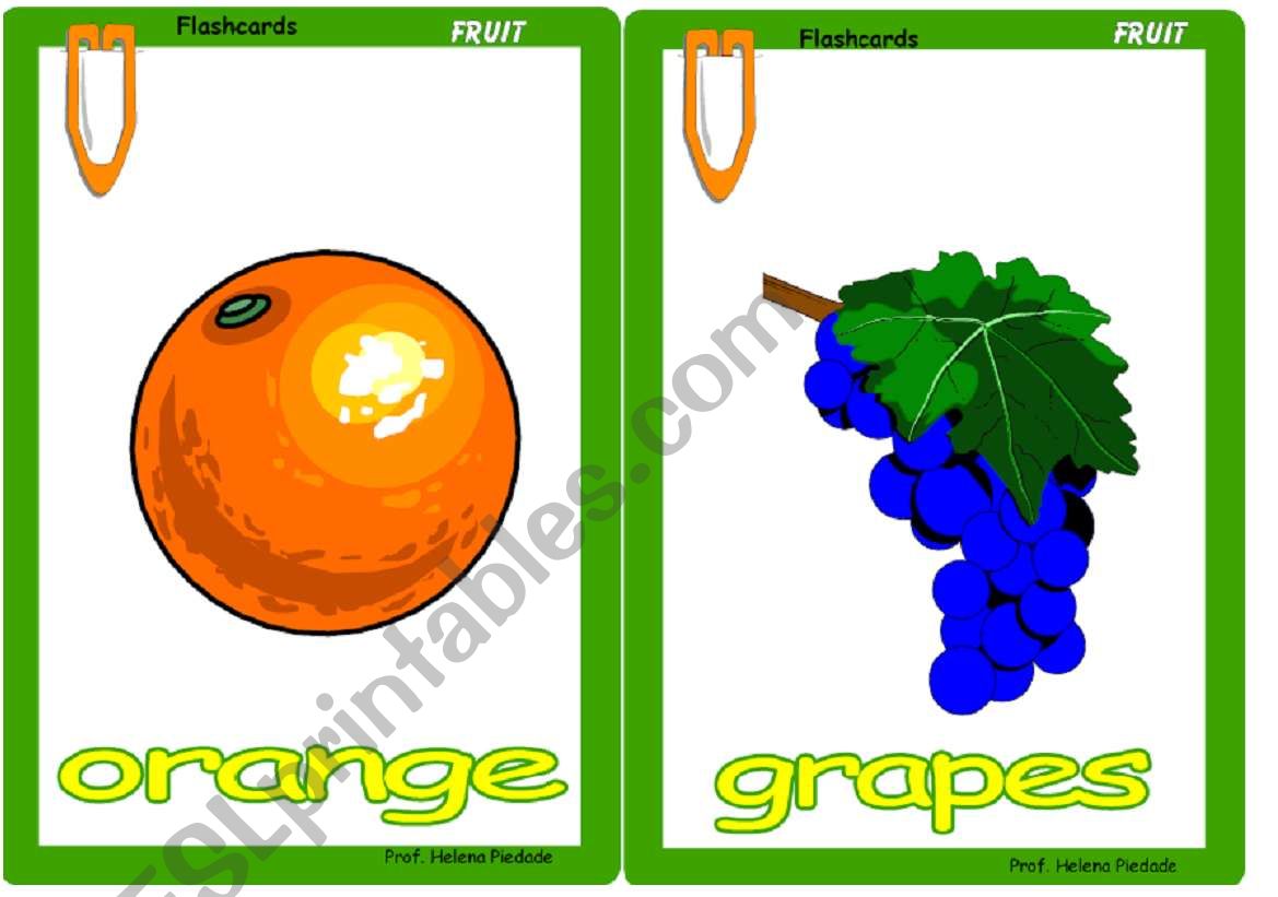 Fruit flashcards worksheet