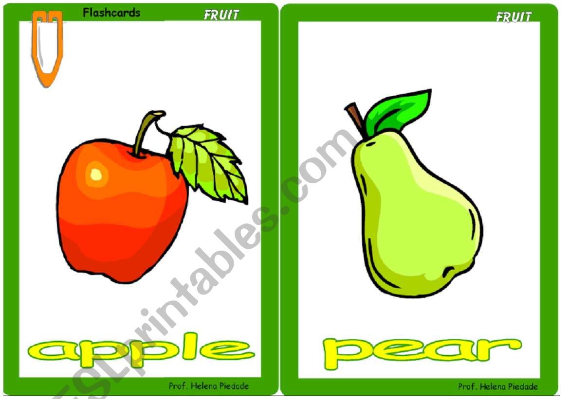 Fruit flashcards worksheet