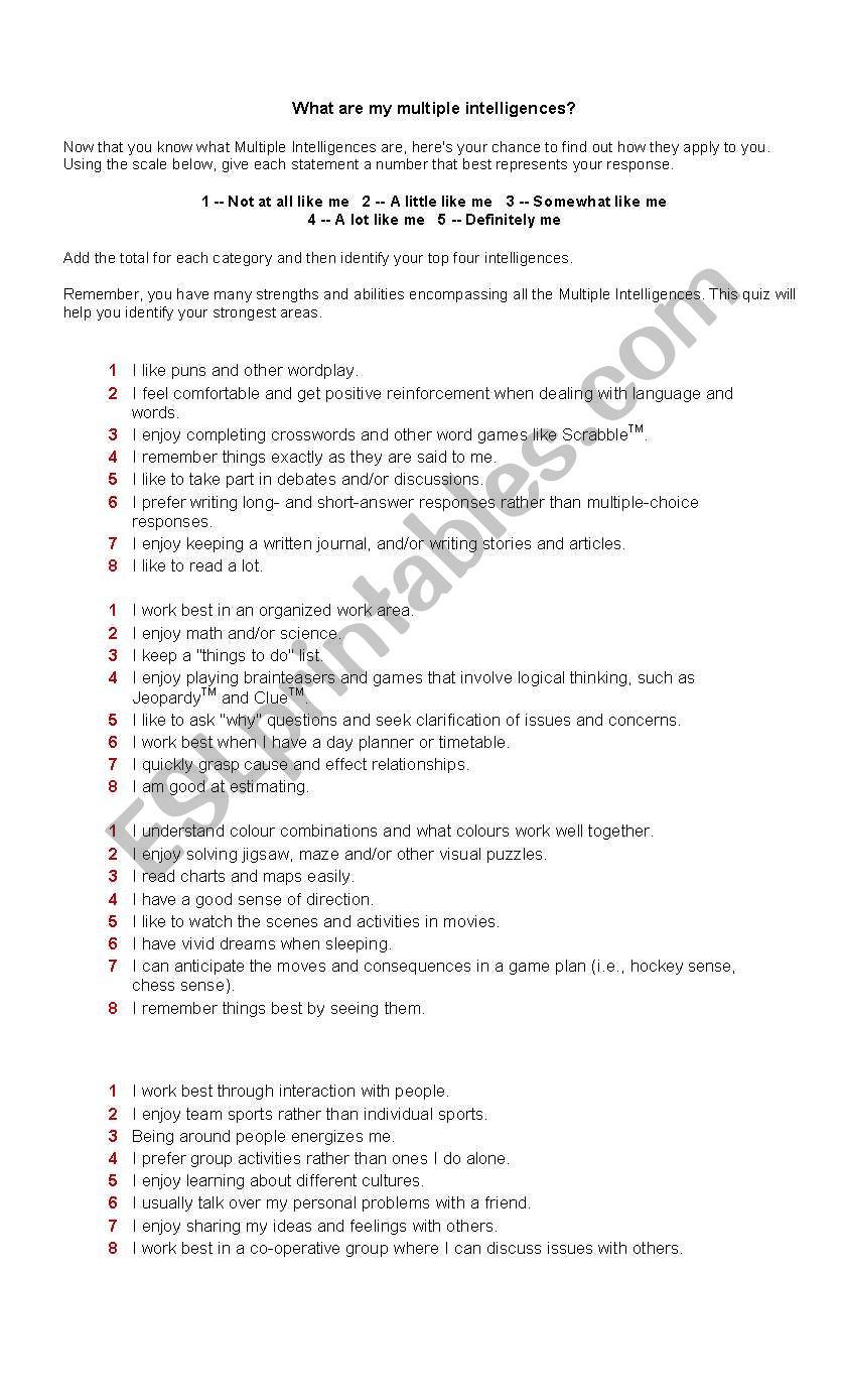 multiple-intelligences-test-esl-worksheet-by-amsalgado30-hotmail