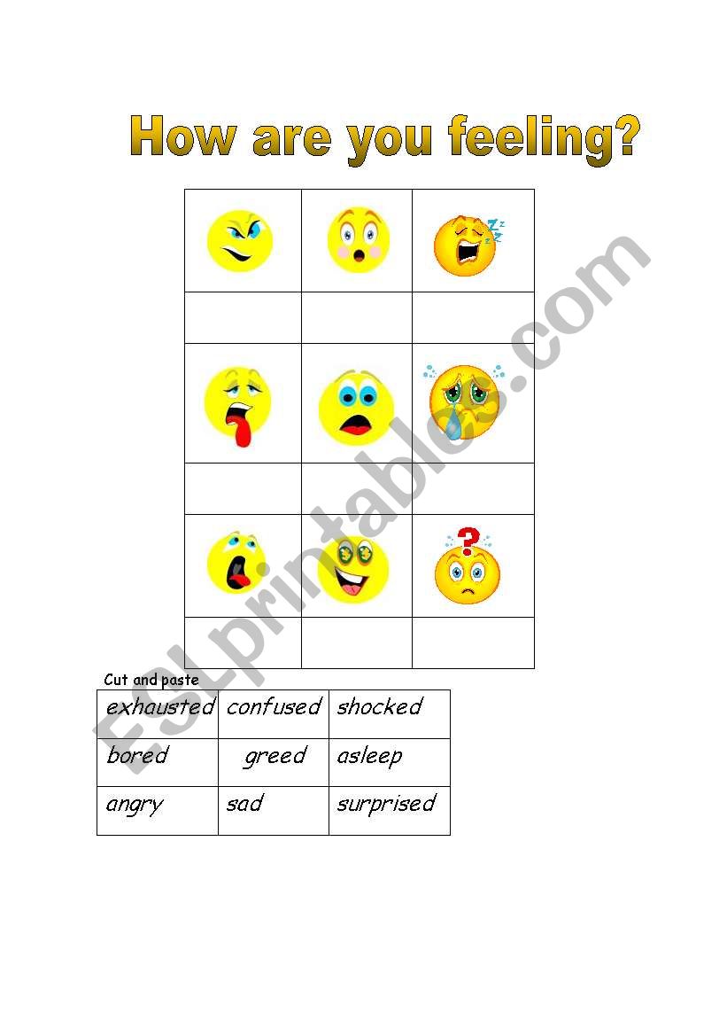 Feelings worksheet