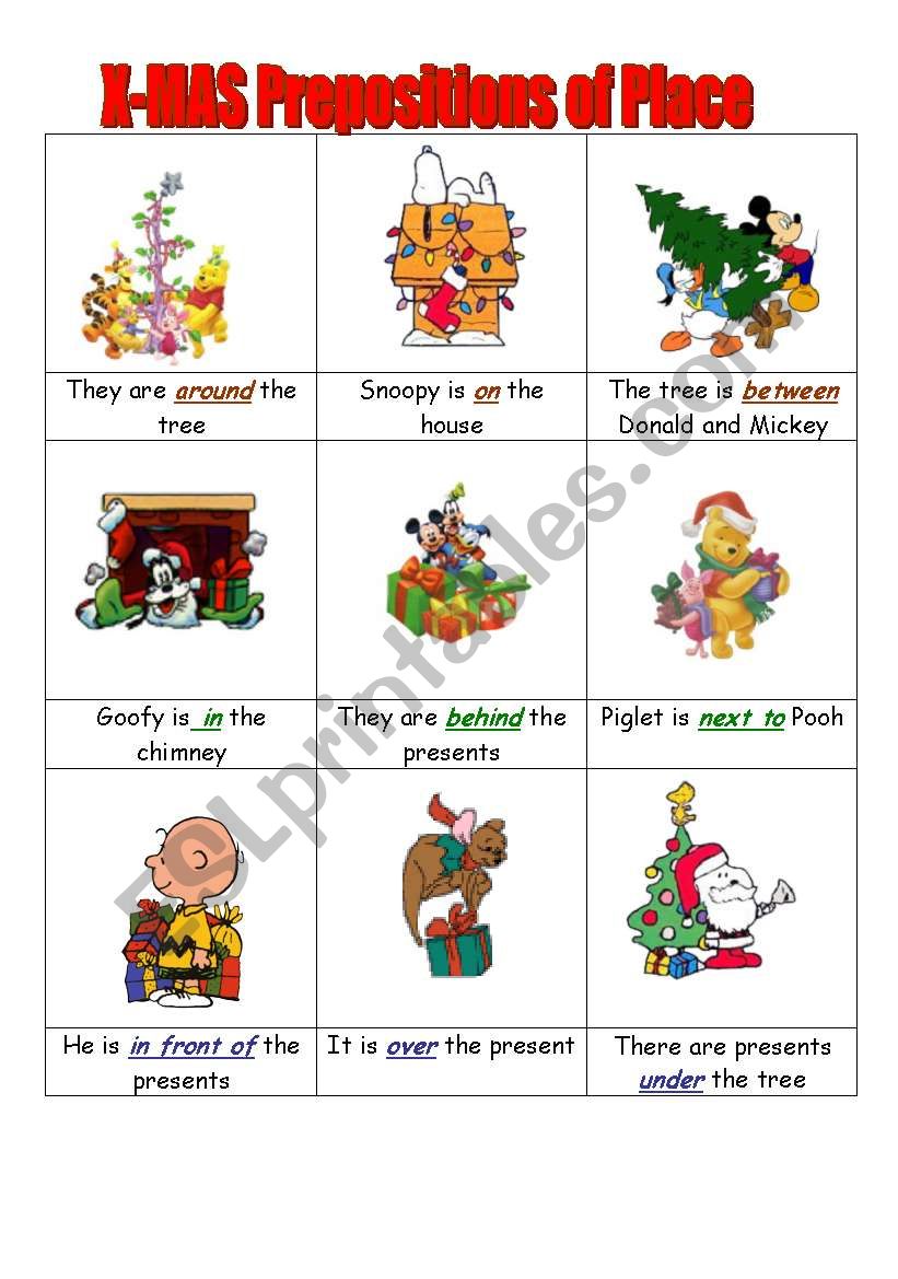 Prepositions of place worksheet