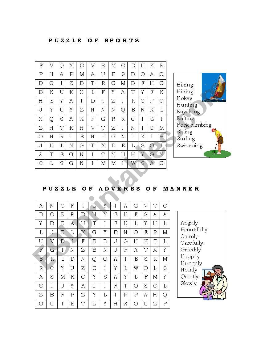 crosswords of sports and adverbs of manner