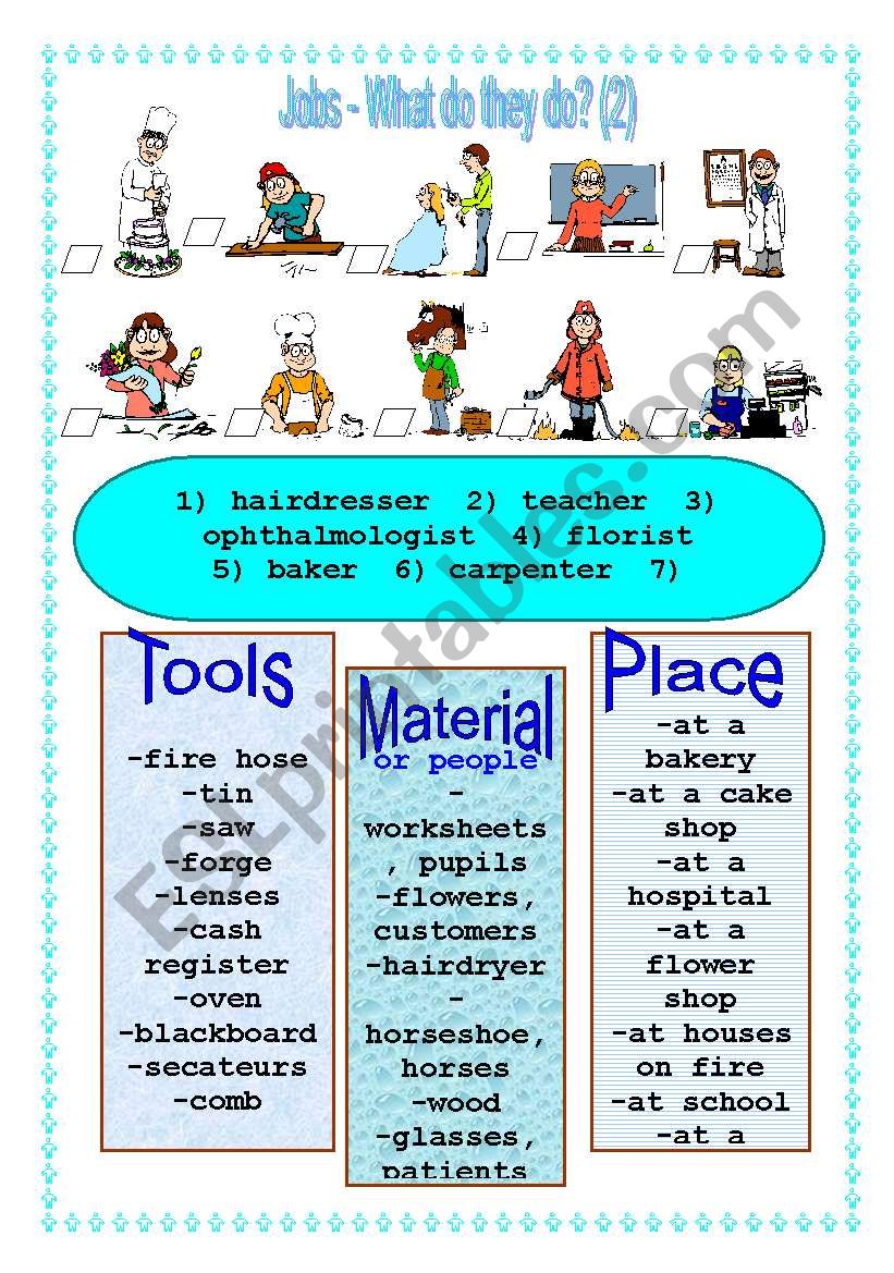 Jobs - What do they do? (2) worksheet