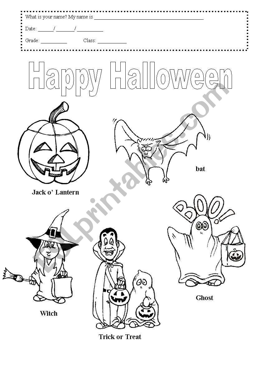 Halloween worksheet