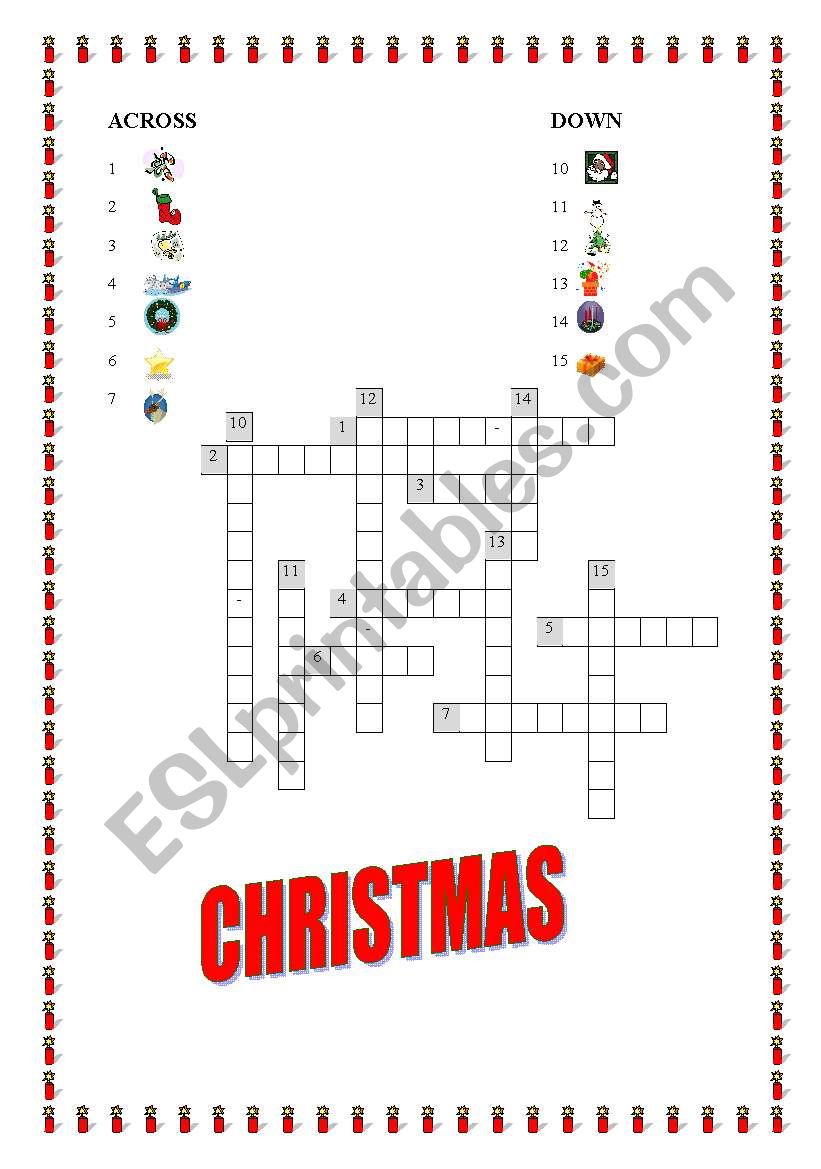 CHRISTMAS CROSSWORD worksheet