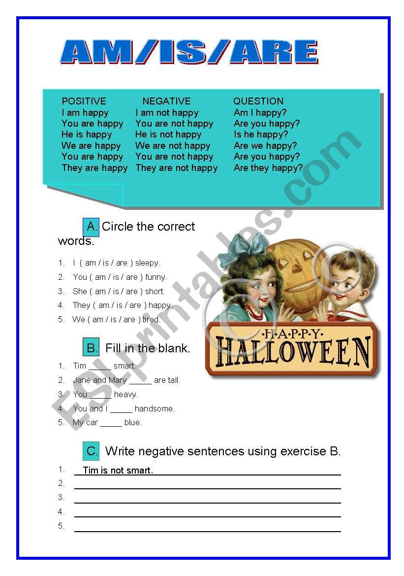 REVIEW VERB TO BE  worksheet