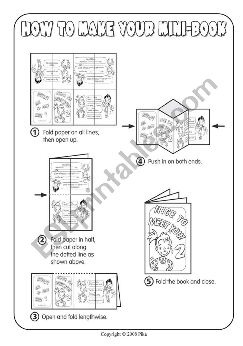 How To Make Your Mini Book worksheet