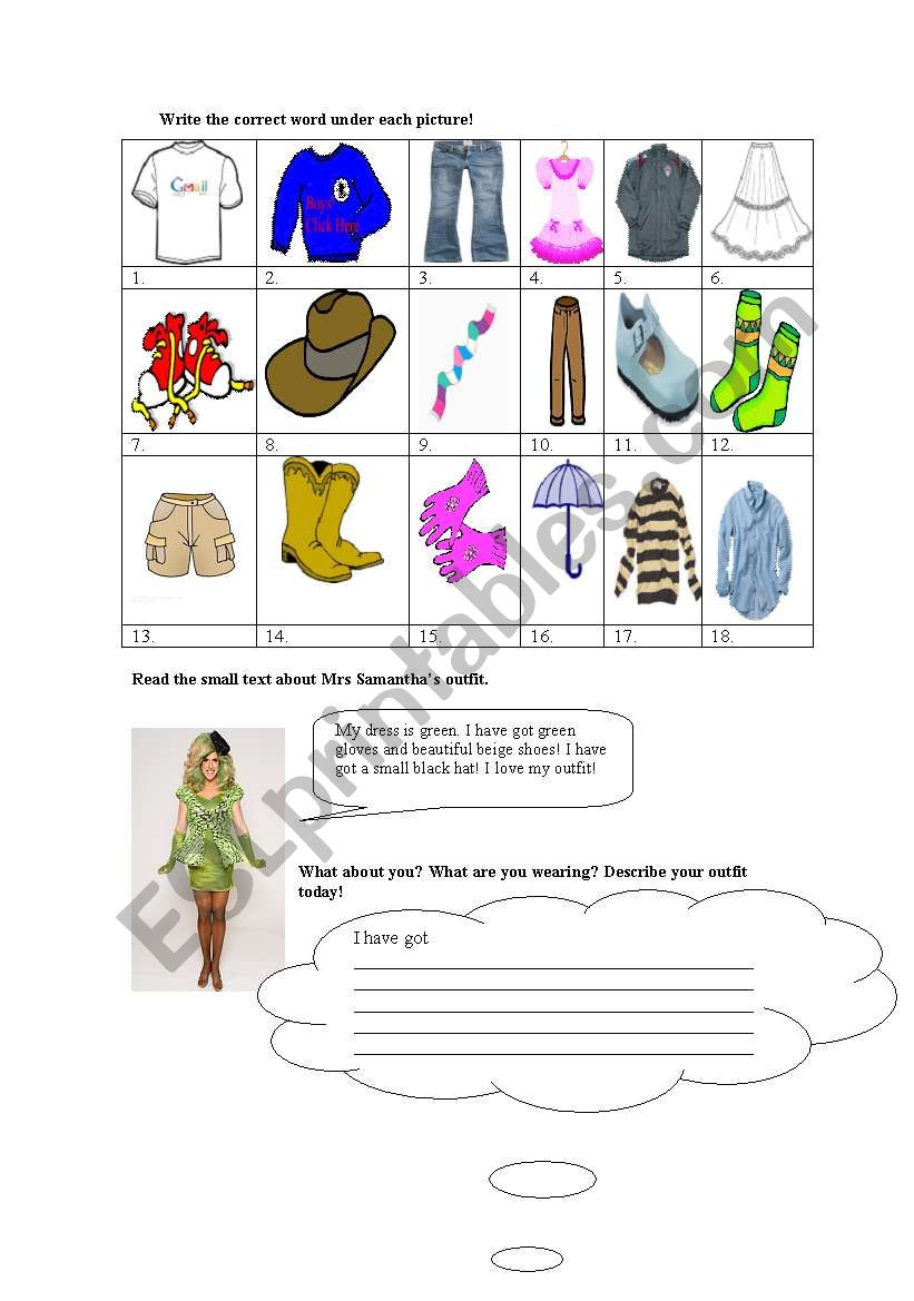 Vocabulary on clothes and accessories