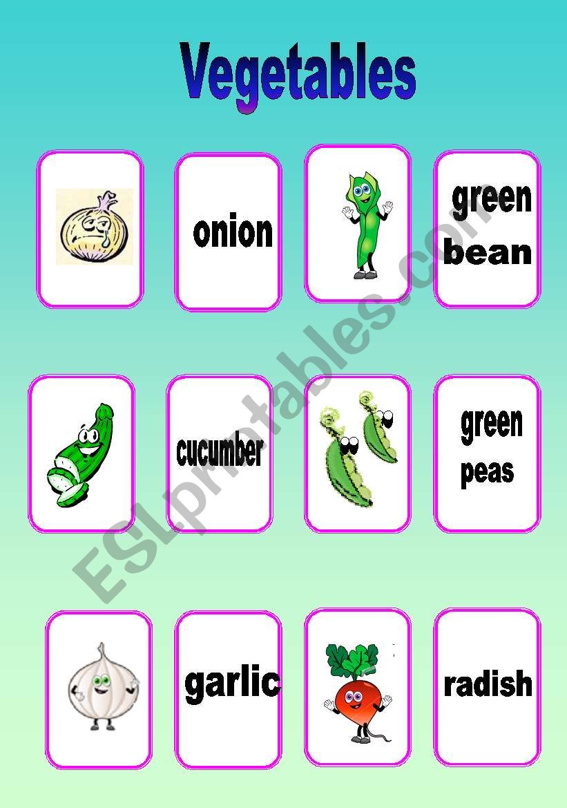Vegetables  (Part 2 of 3 ) worksheet