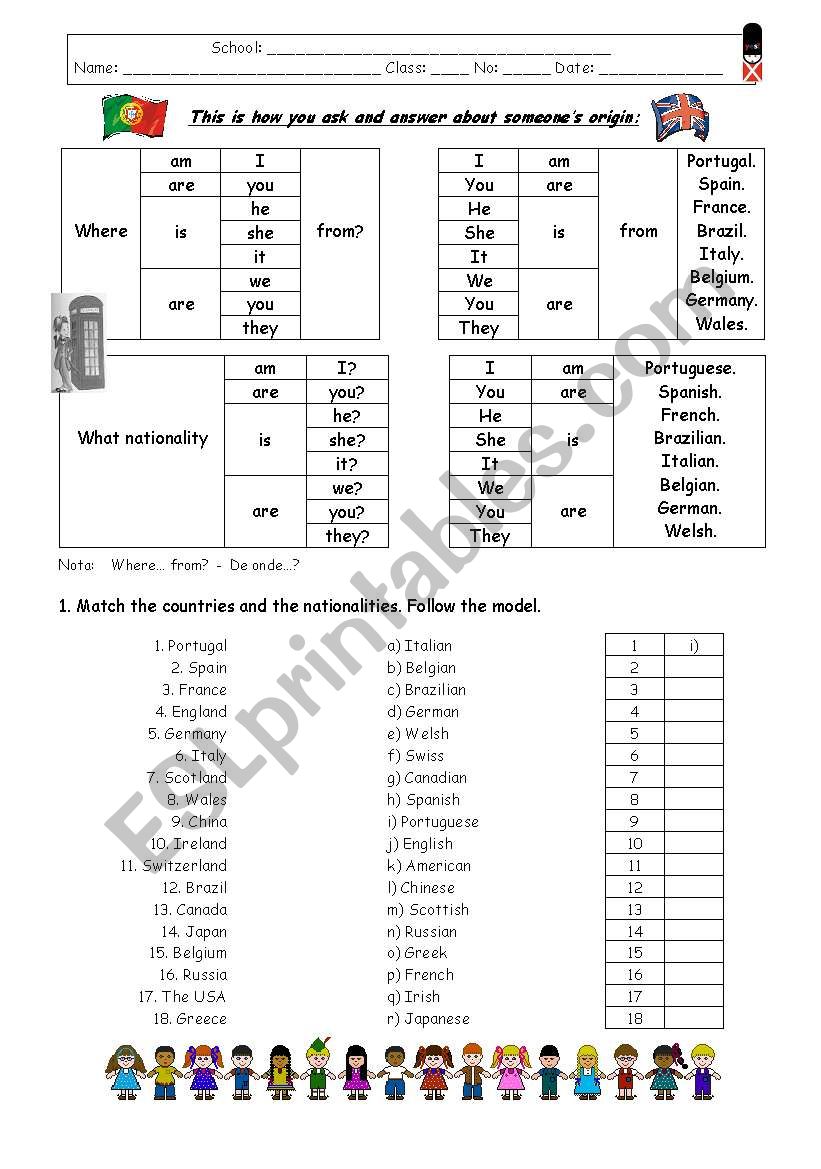 This is how you ask and answer about someoneÂ´s origin