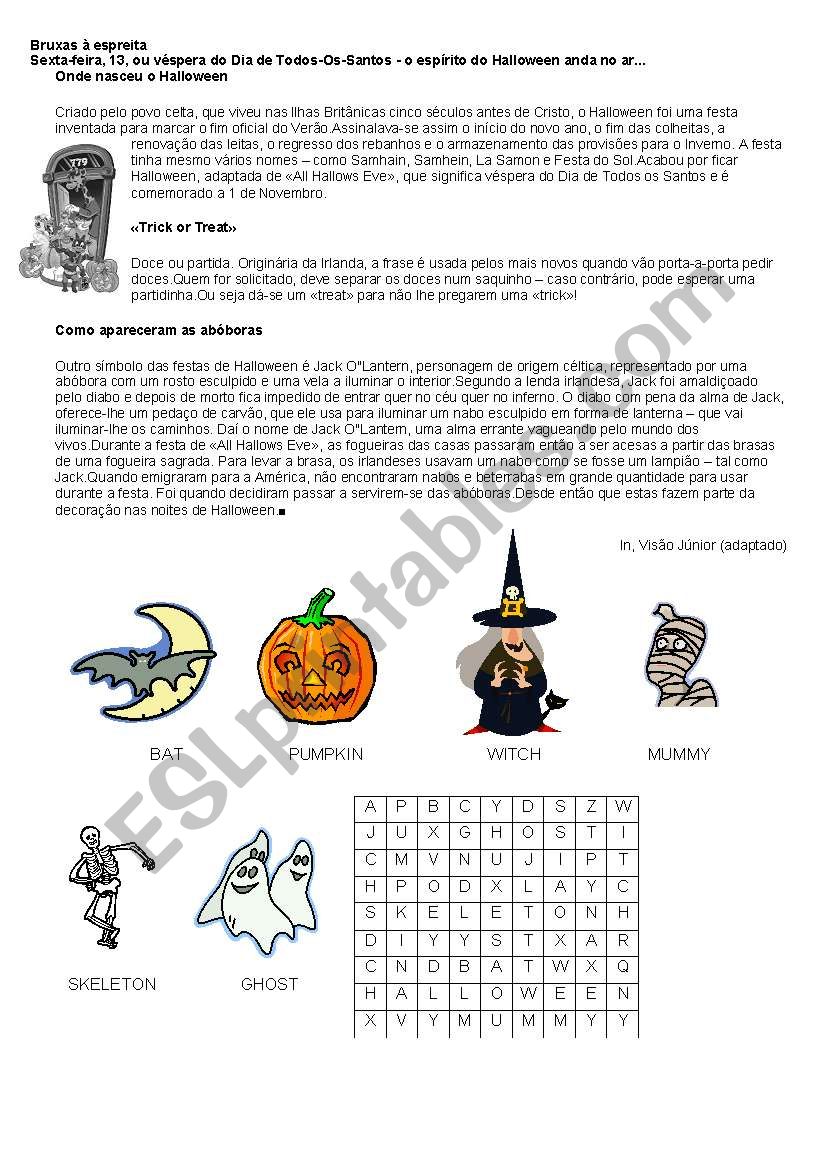 Halloween worksheet