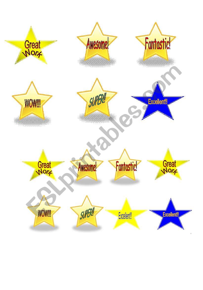 Students star awards worksheet