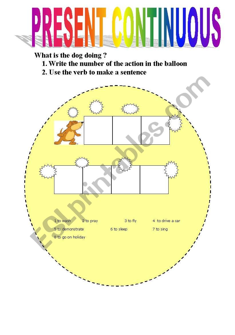 what is the dog doing? worksheet