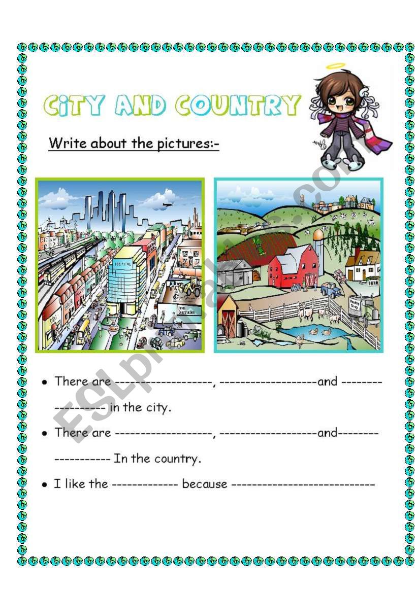 city and country worksheet