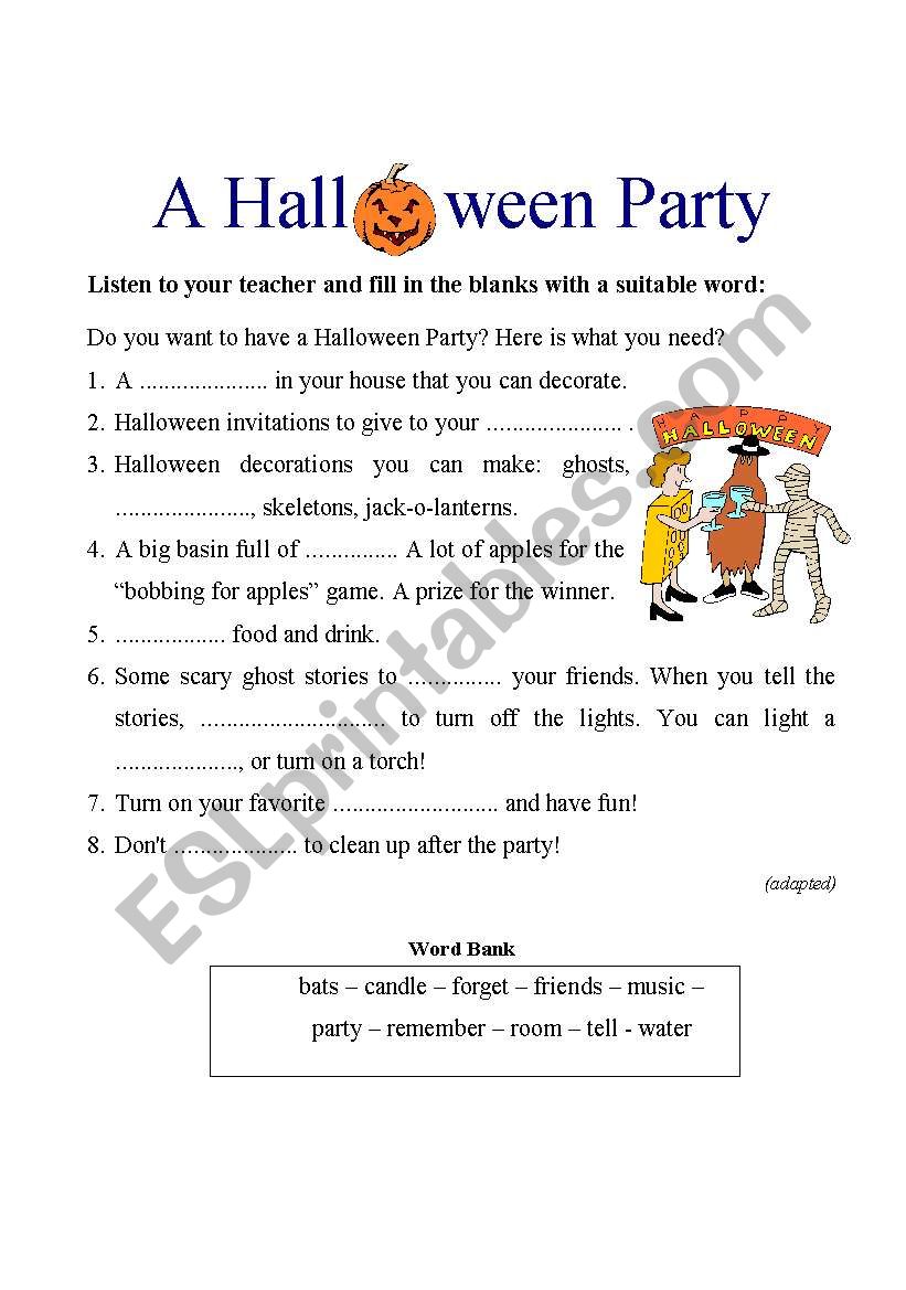 Halloween activity - A Halloween Party