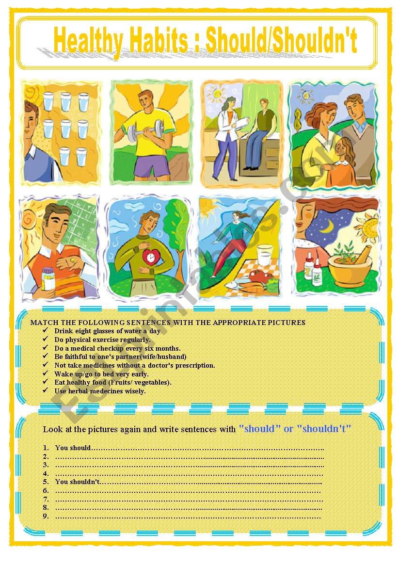 Healthy Habits  :  Should / ShouldnÂ´t