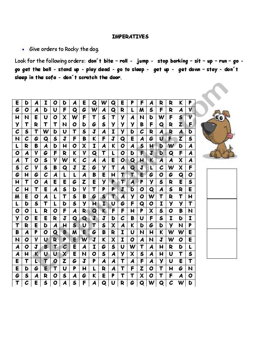 puzzle imperatives worksheet