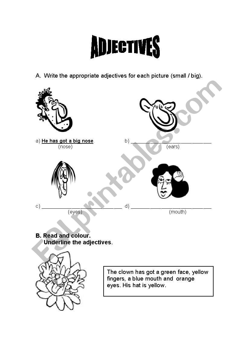 Adjectives worksheet