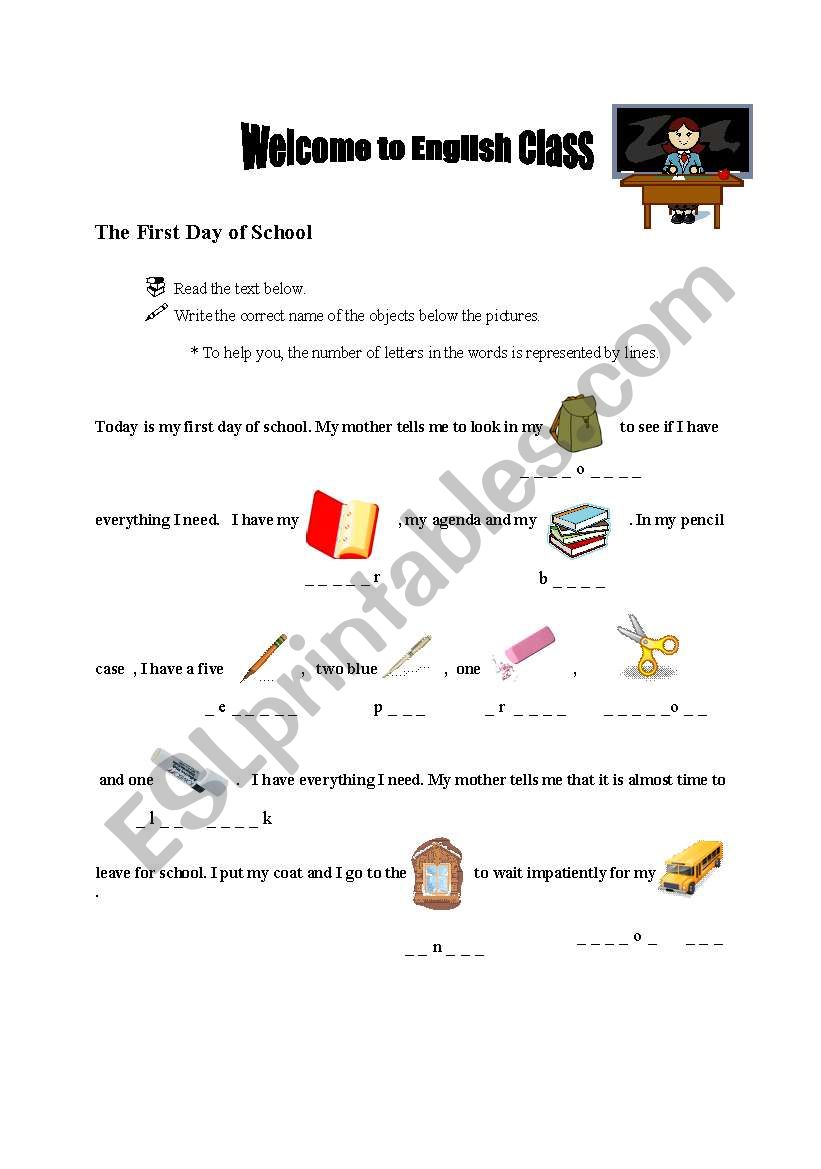 Fill in the blanks ! worksheet