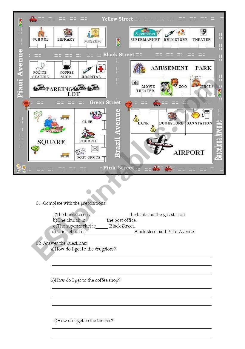 Locations,directions,prepositions