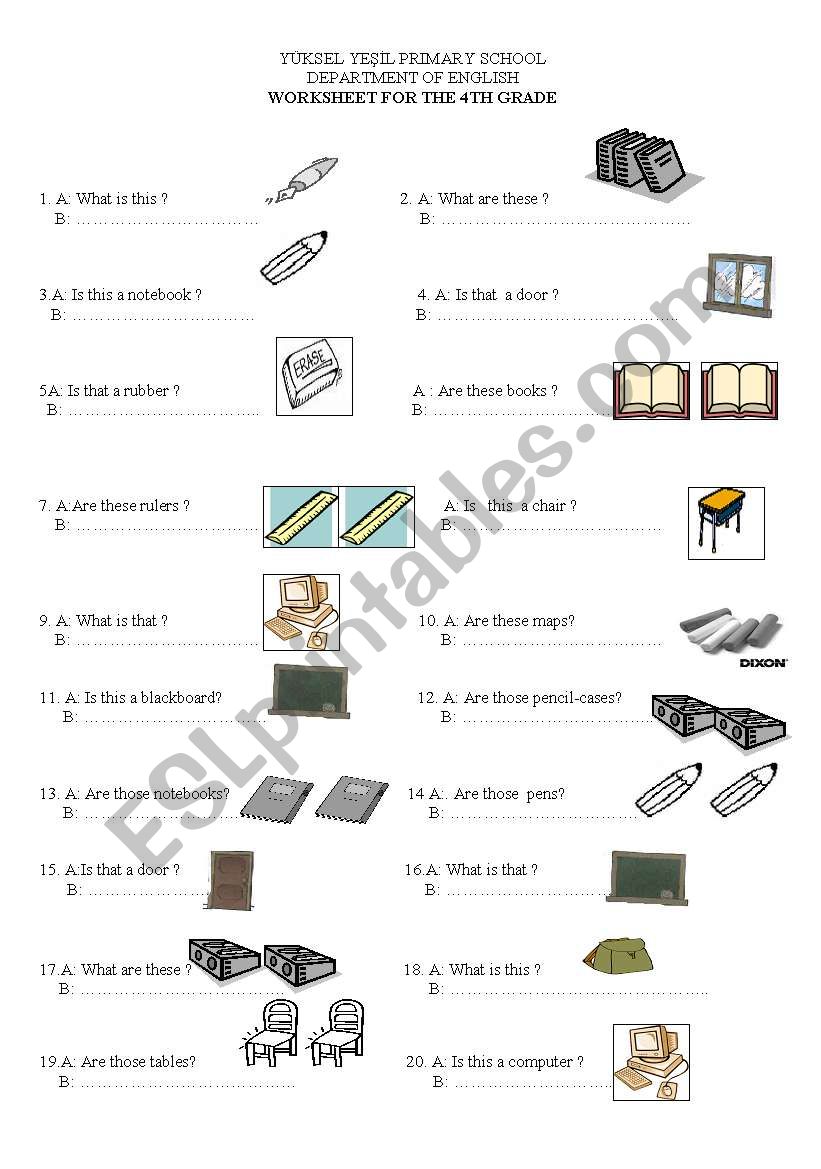 classroom worksheet