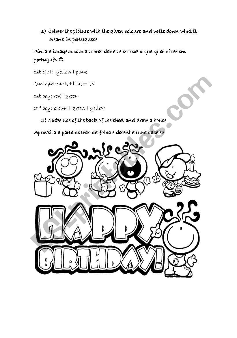 Happy Birthday worksheet
