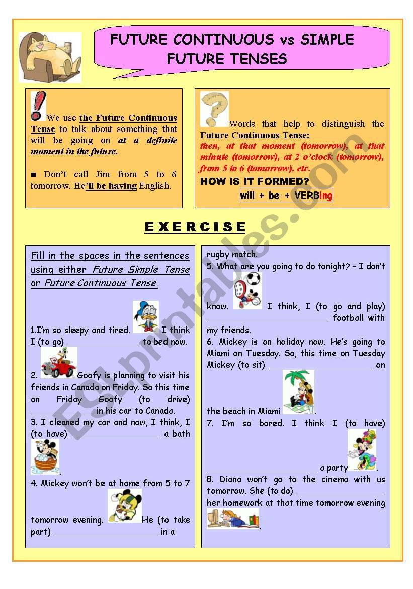 FUTURE SIMPLE and FUTURE CONTINUOUS tenses