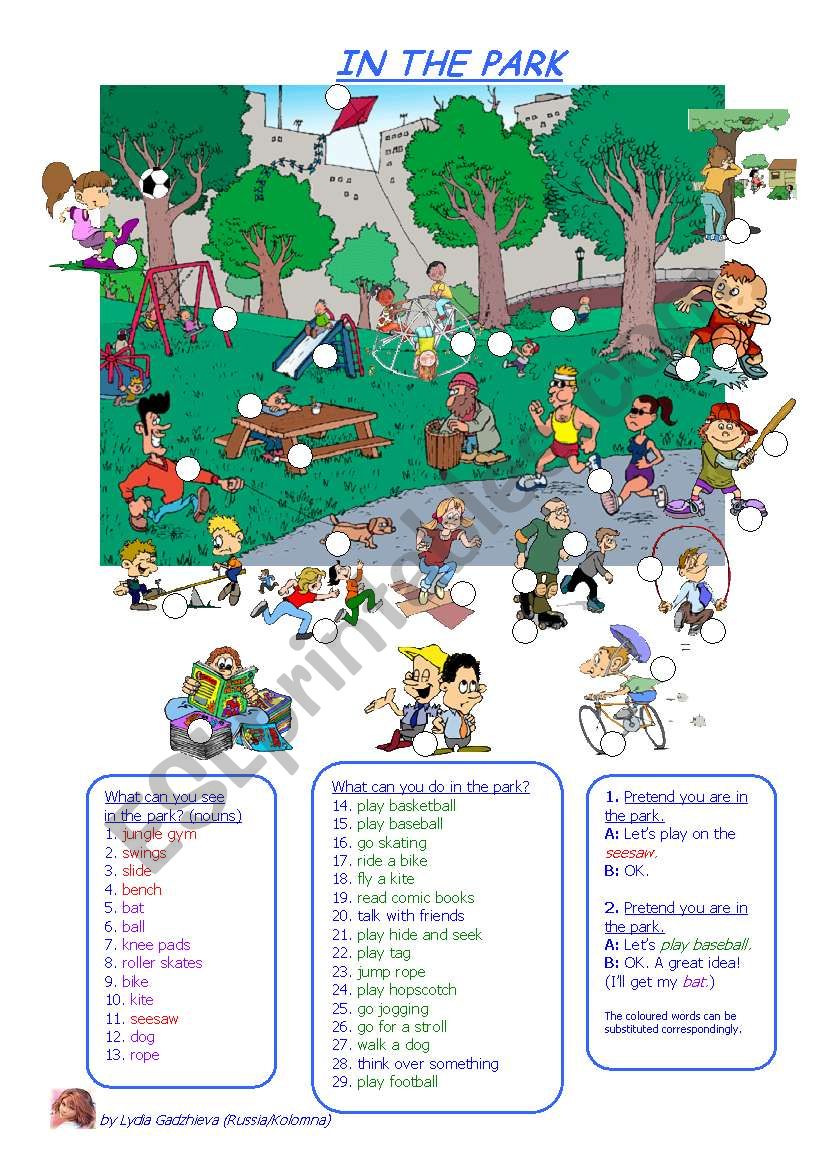 IN THE PARK worksheet