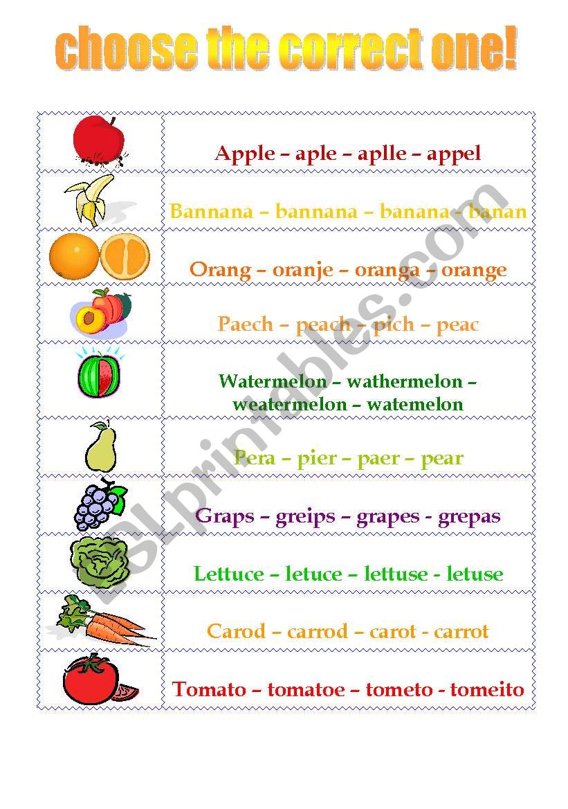 choose the correct one worksheet