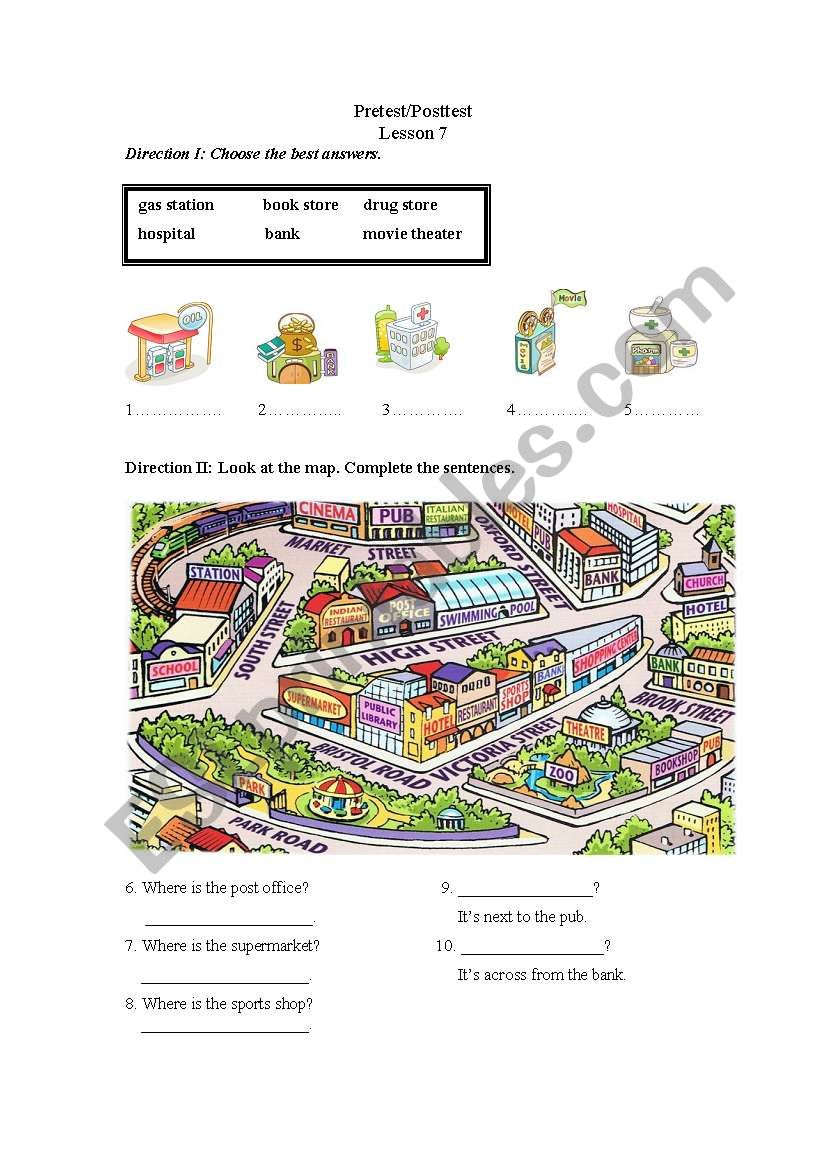 Where is the hospital? worksheet