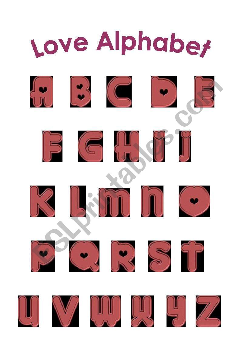 Love Alphabet worksheet