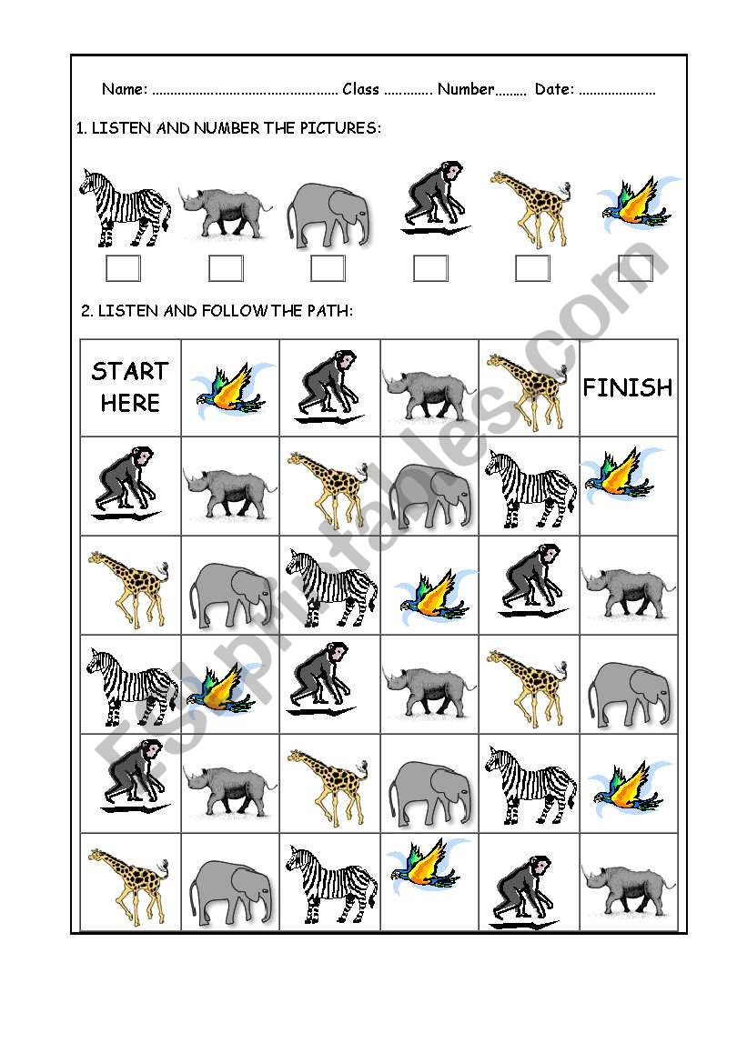 In the Jungle worksheet