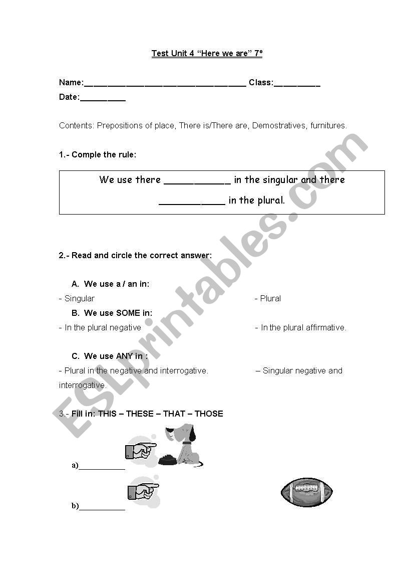 test worksheet