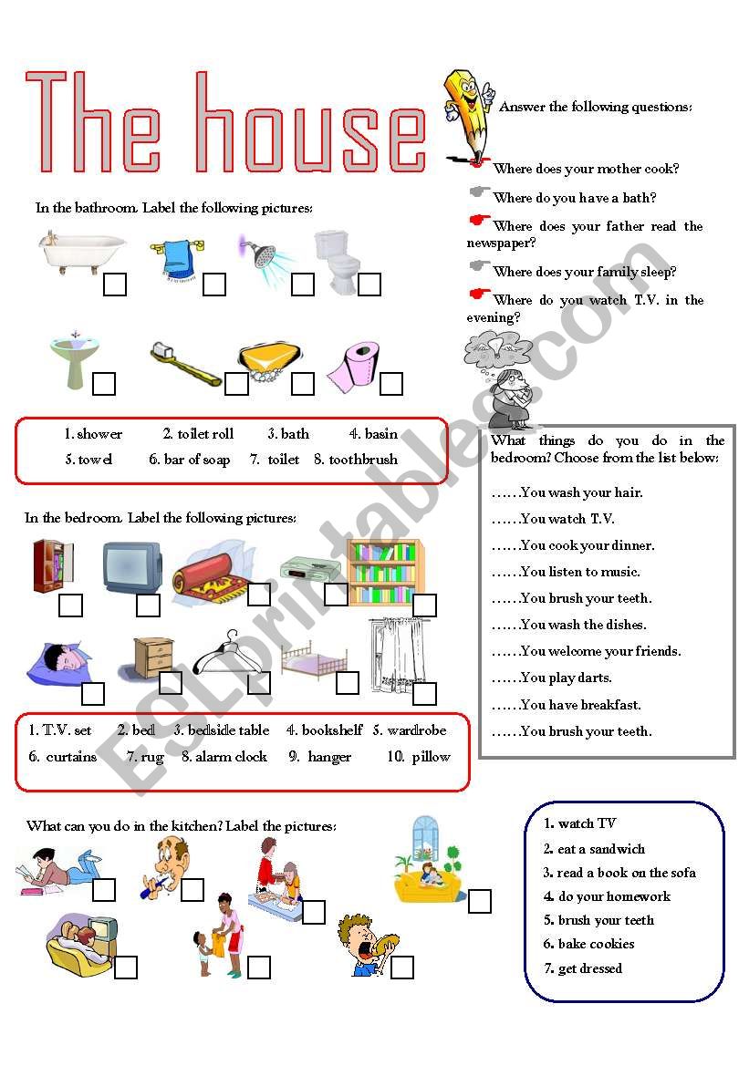 THE HOUSE worksheet