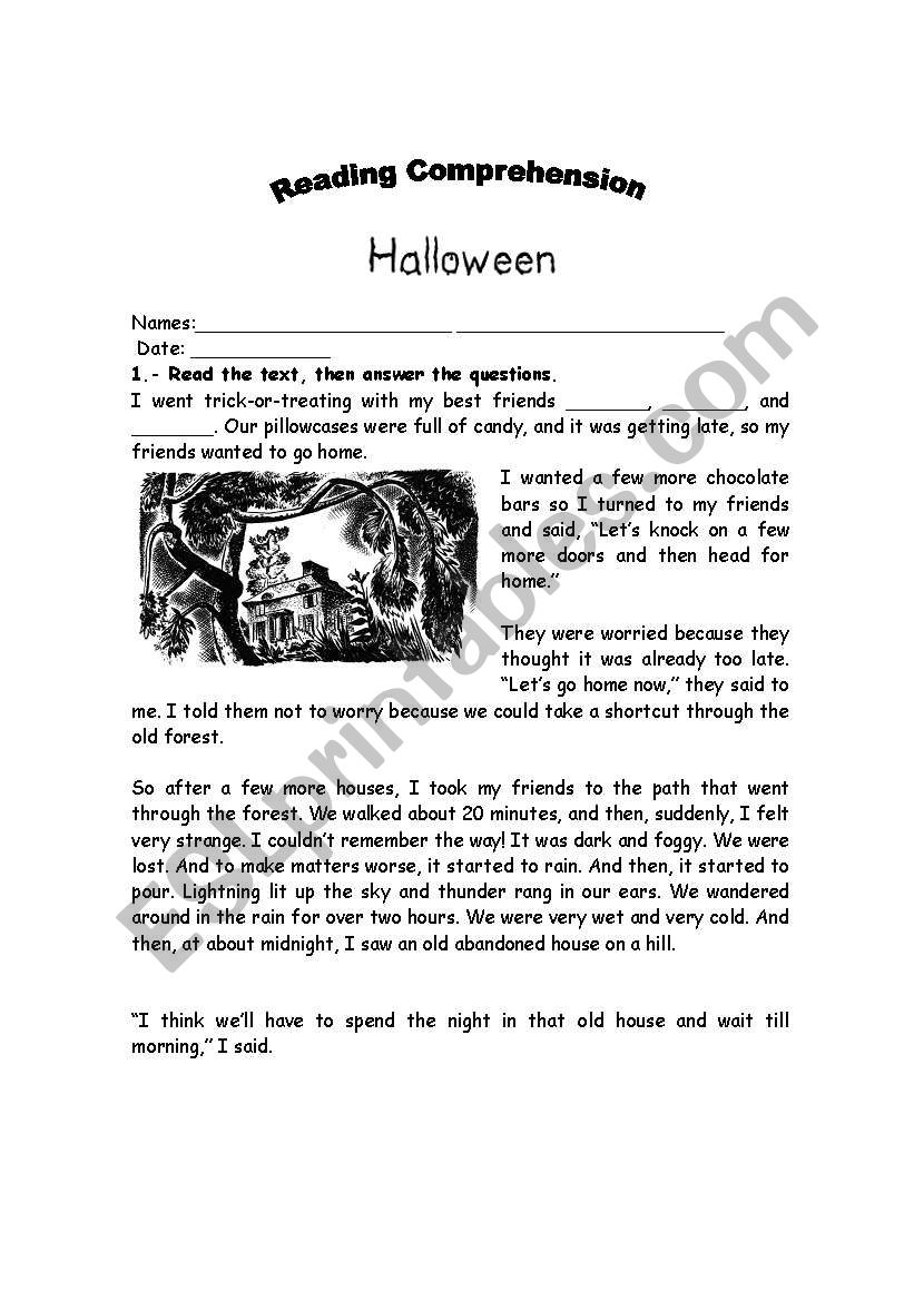 Halloween worksheet