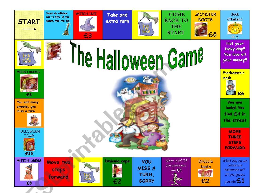 THE HALLOWEEN GAME worksheet