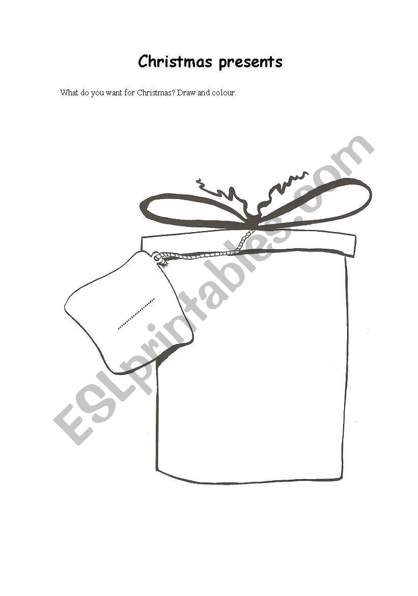 Christmas presents worksheet