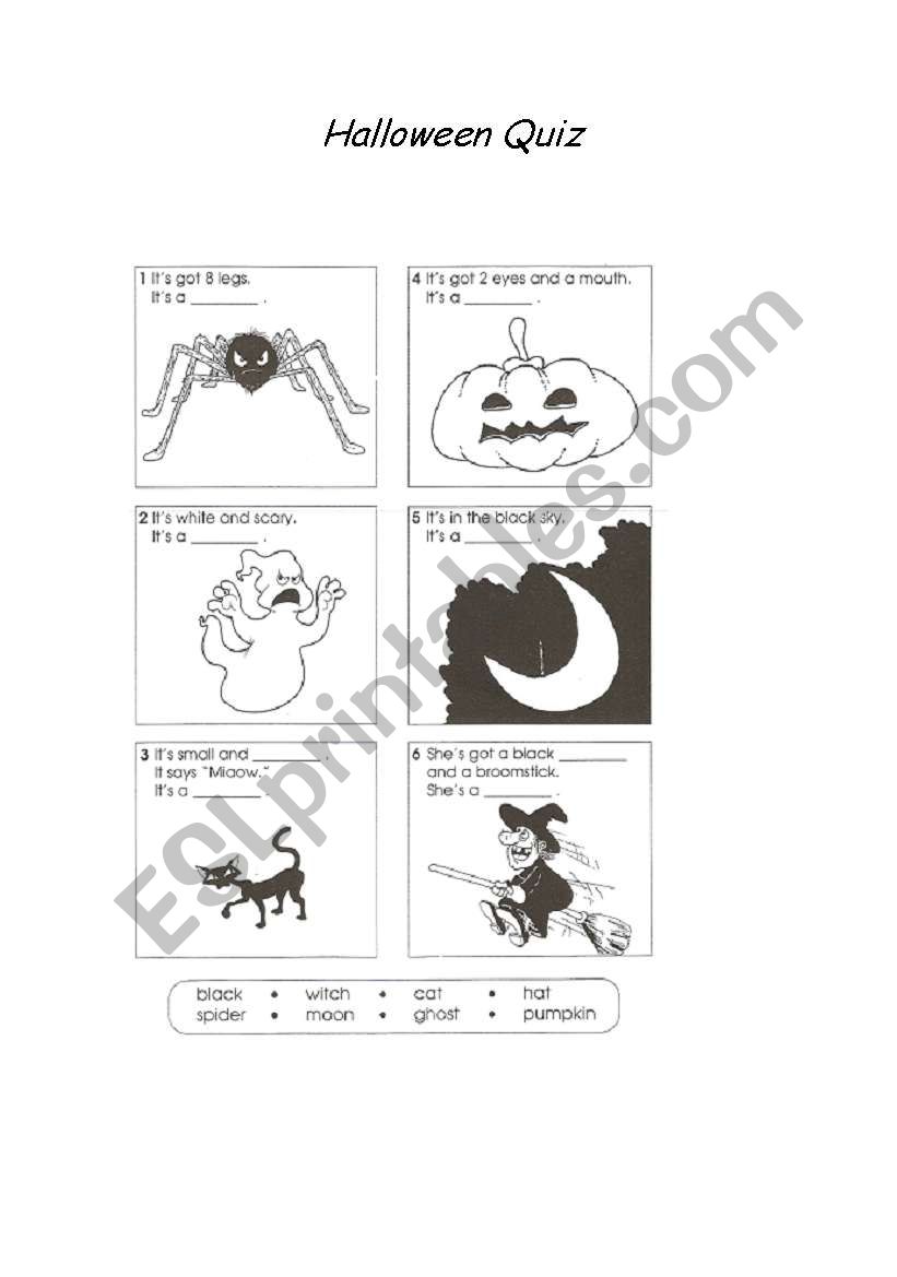 Halloween Quiz worksheet