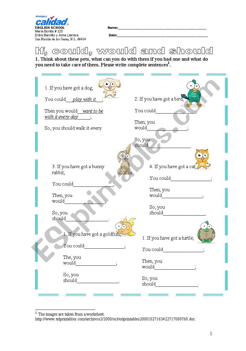 conditionals worksheet