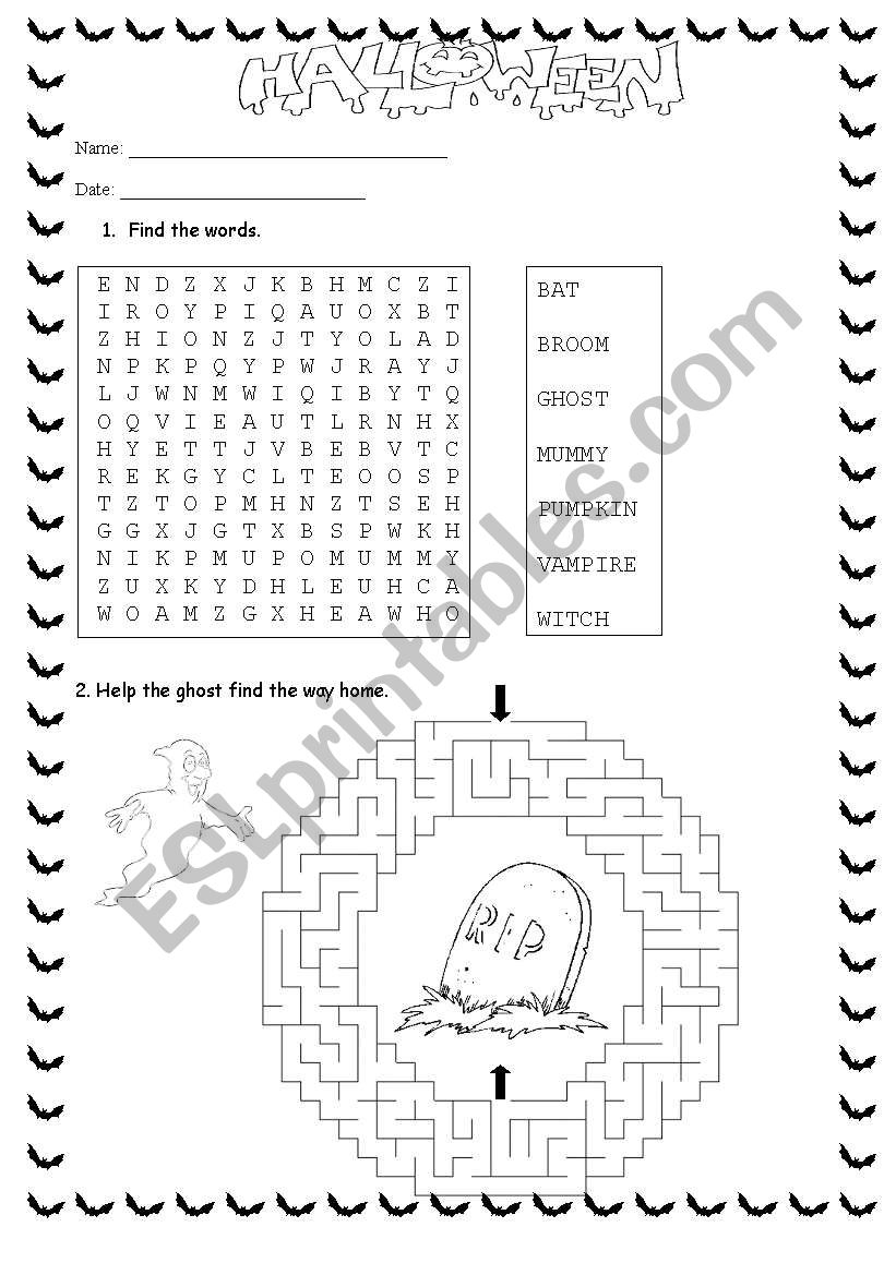 Halloween worksheet